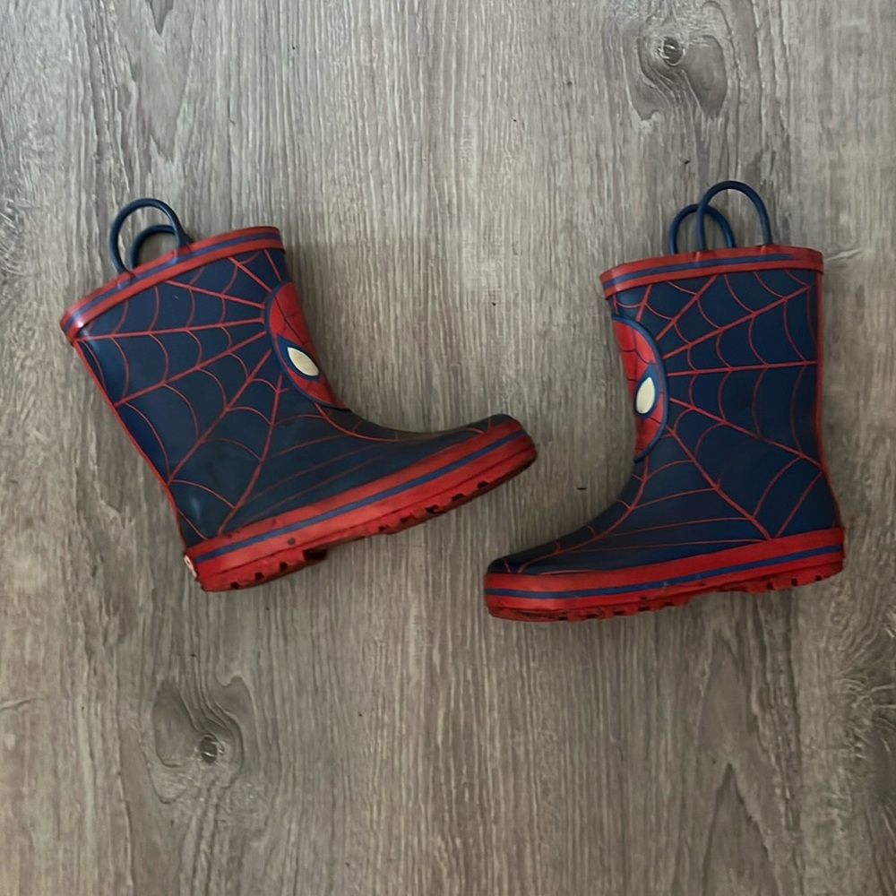 Spiderman rubber boots, size 12